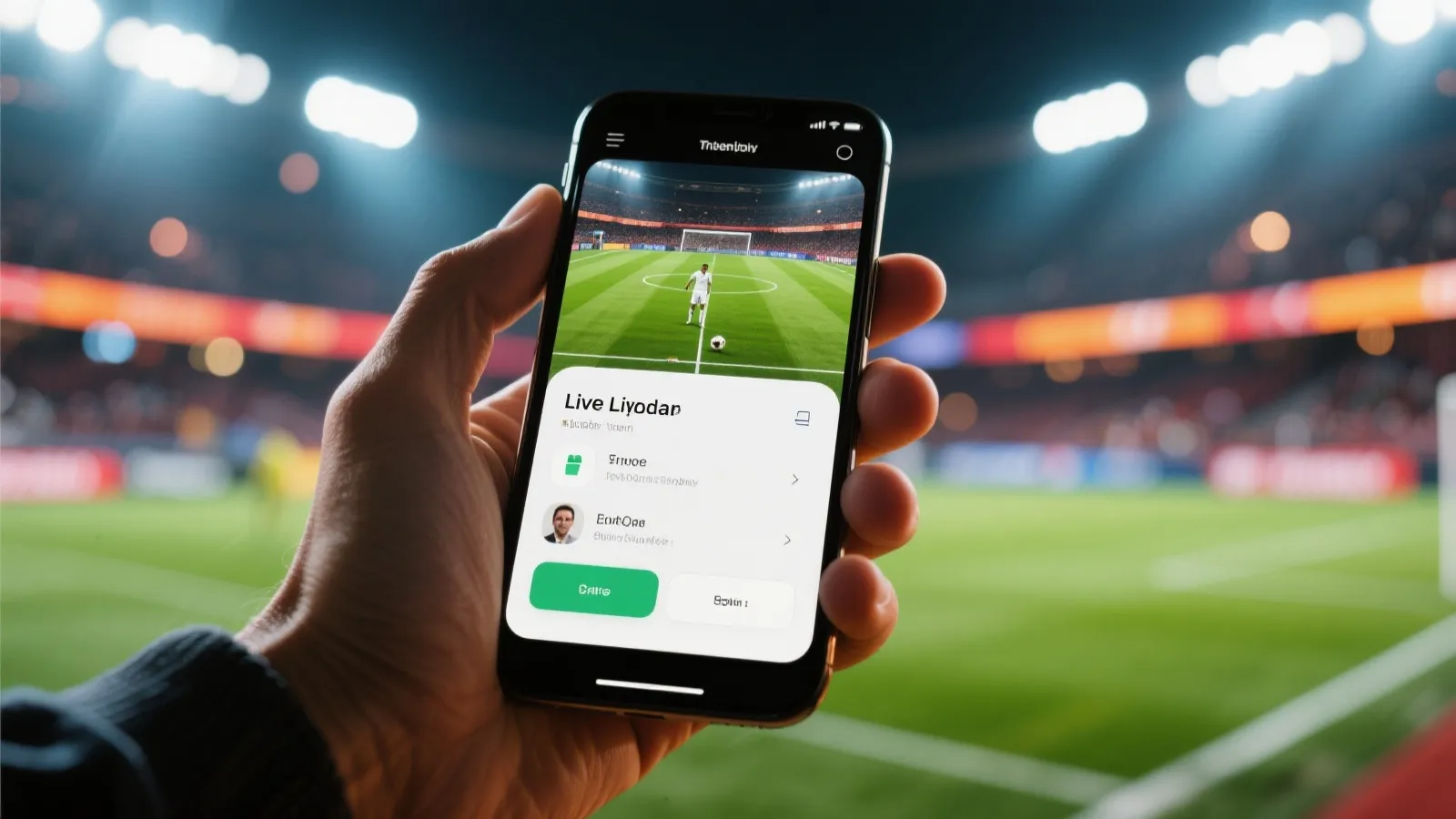 手机观看足球直播的示意图