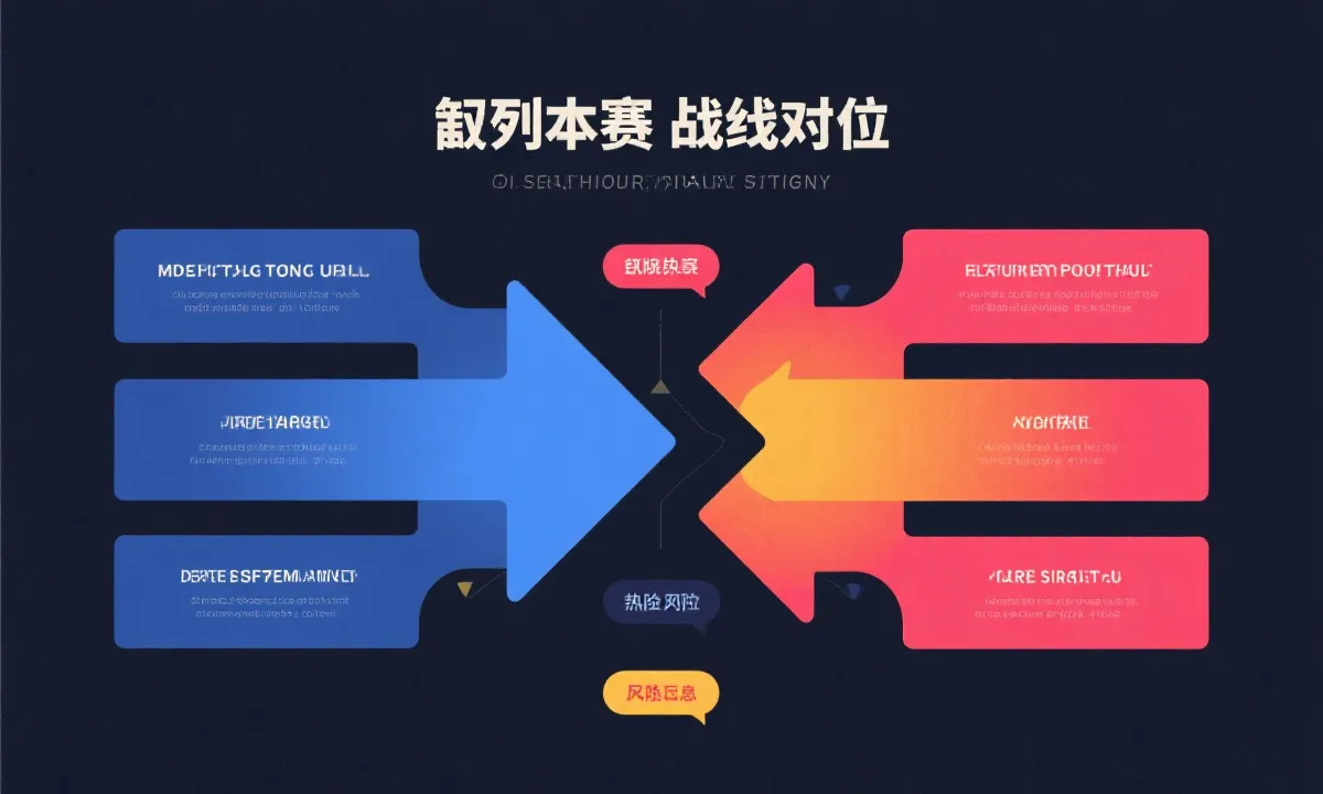 世界杯淘汰赛战术对位与风险信号信息图风格插画
